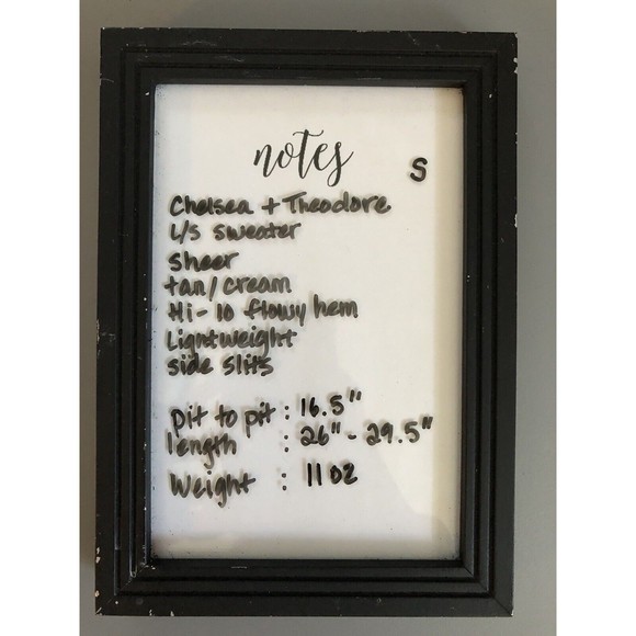 Chelsea & Theodore Sweater Womens S Lightweight Sheer Hi-Lo Flowy Hem Tan Cream - Picture 9 of 9